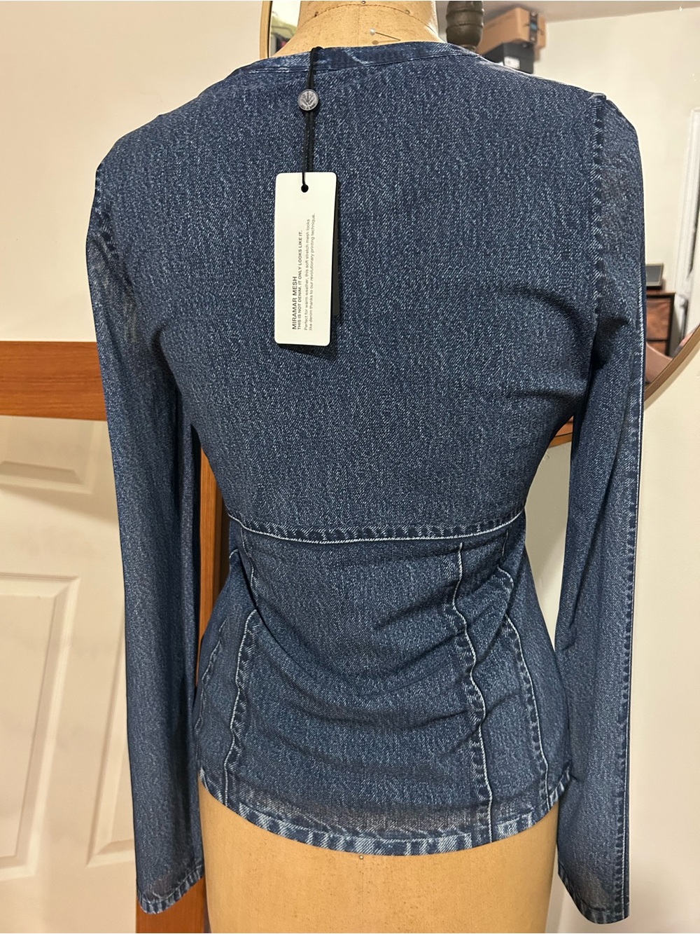 NWT Rag and Bone Miramar Long Sleeve Mesh Top Sz Medium - Picture 6 of 9